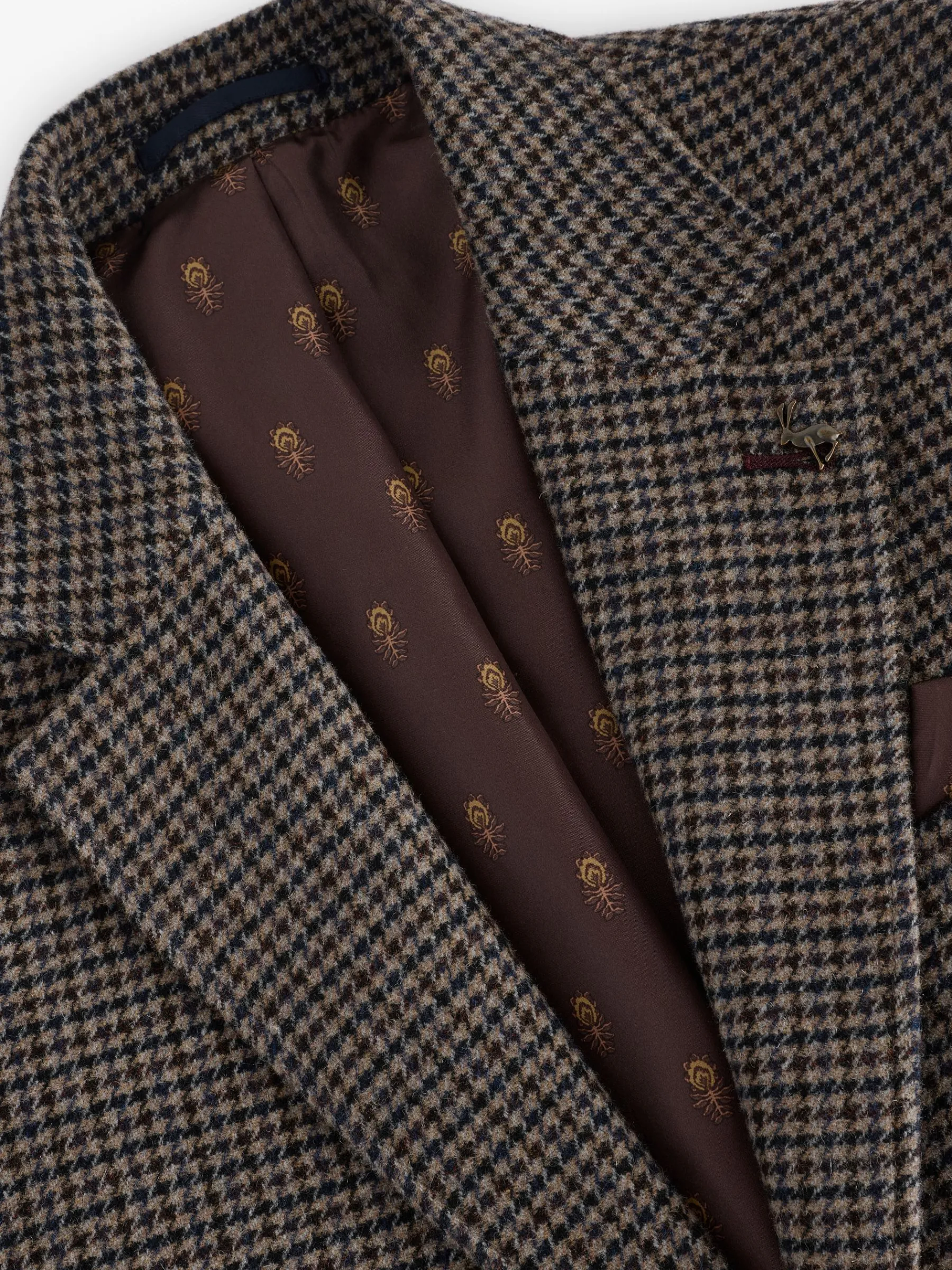 Slim Fit Dogtooth Texture Suit Jacket<Joules New