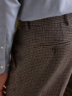Slim Fit Dogtooth Texture Suit Trousers<Joules Best