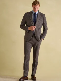 Slim Fit Dogtooth Texture Suit Trousers<Joules Best