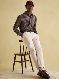 Buchanan Brown & Navy Soft Brushed Cotton Check Shirt<Joules Clearance