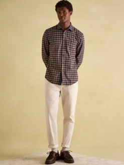 Buchanan Brown & Navy Soft Brushed Cotton Check Shirt<Joules Clearance