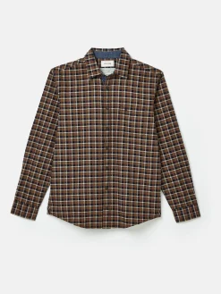 Buchanan Brown & Navy Soft Brushed Cotton Check Shirt<Joules Clearance