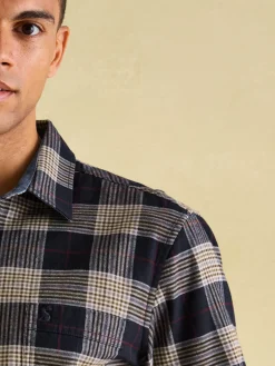 Buchanan Navy Blue Soft Brushed Cotton Check Shirt<Joules Clearance