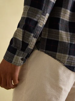 Buchanan Navy Blue Soft Brushed Cotton Check Shirt<Joules Clearance