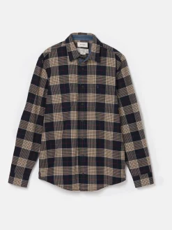 Buchanan Navy Blue Soft Brushed Cotton Check Shirt<Joules Clearance
