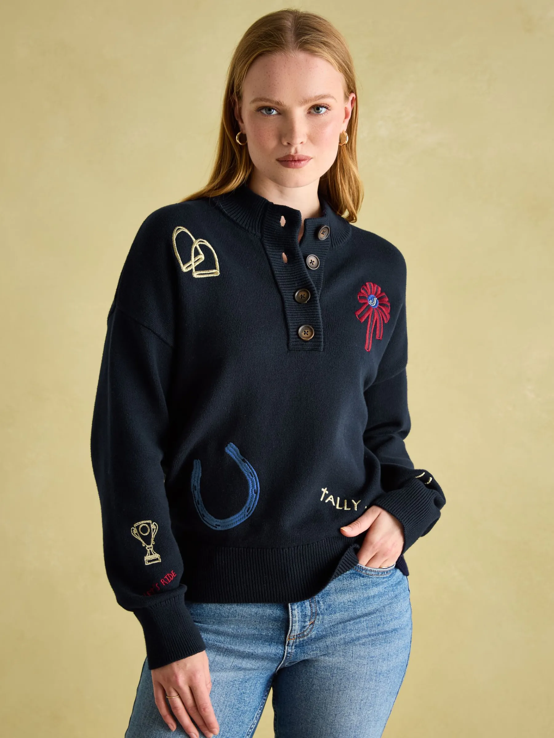 Buckley Horse Embroidered Jumper<Joules New