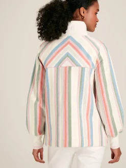 Burnham Multi Stripe Funnel Neck Quarter Zip Sweatshirt<Joules Clearance