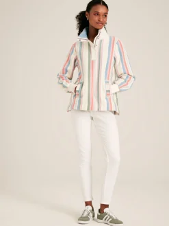 Burnham Multi Stripe Funnel Neck Quarter Zip Sweatshirt<Joules Clearance