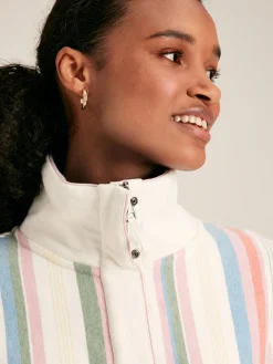 Burnham Multi Stripe Funnel Neck Quarter Zip Sweatshirt<Joules Clearance