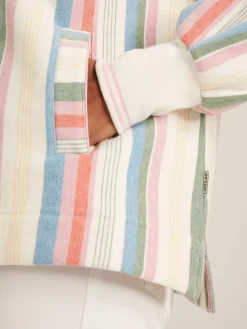 Burnham Multi Stripe Funnel Neck Quarter Zip Sweatshirt<Joules Clearance