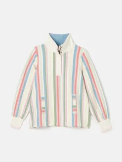 Burnham Multi Stripe Funnel Neck Quarter Zip Sweatshirt<Joules Clearance
