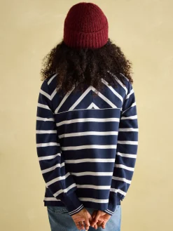 Burnham Navy Blue Funnel Neck Quarter Zip Sweatshirt<Joules