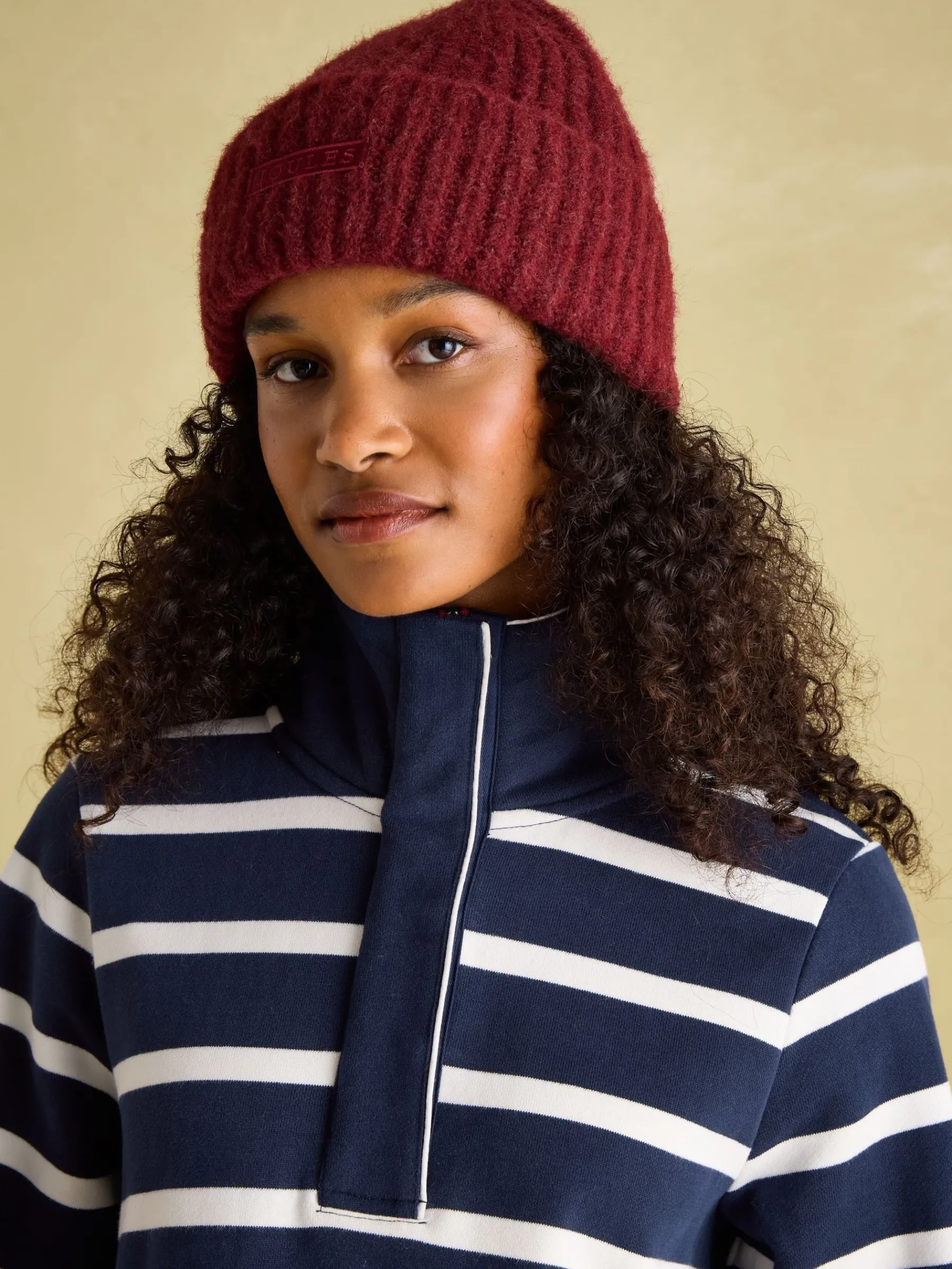 Burnham Navy Blue Funnel Neck Quarter Zip Sweatshirt<Joules