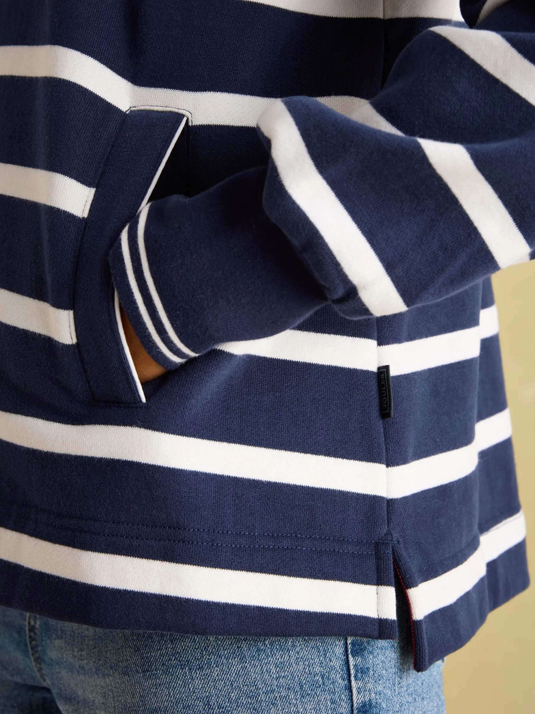 Burnham Navy Blue Funnel Neck Quarter Zip Sweatshirt<Joules