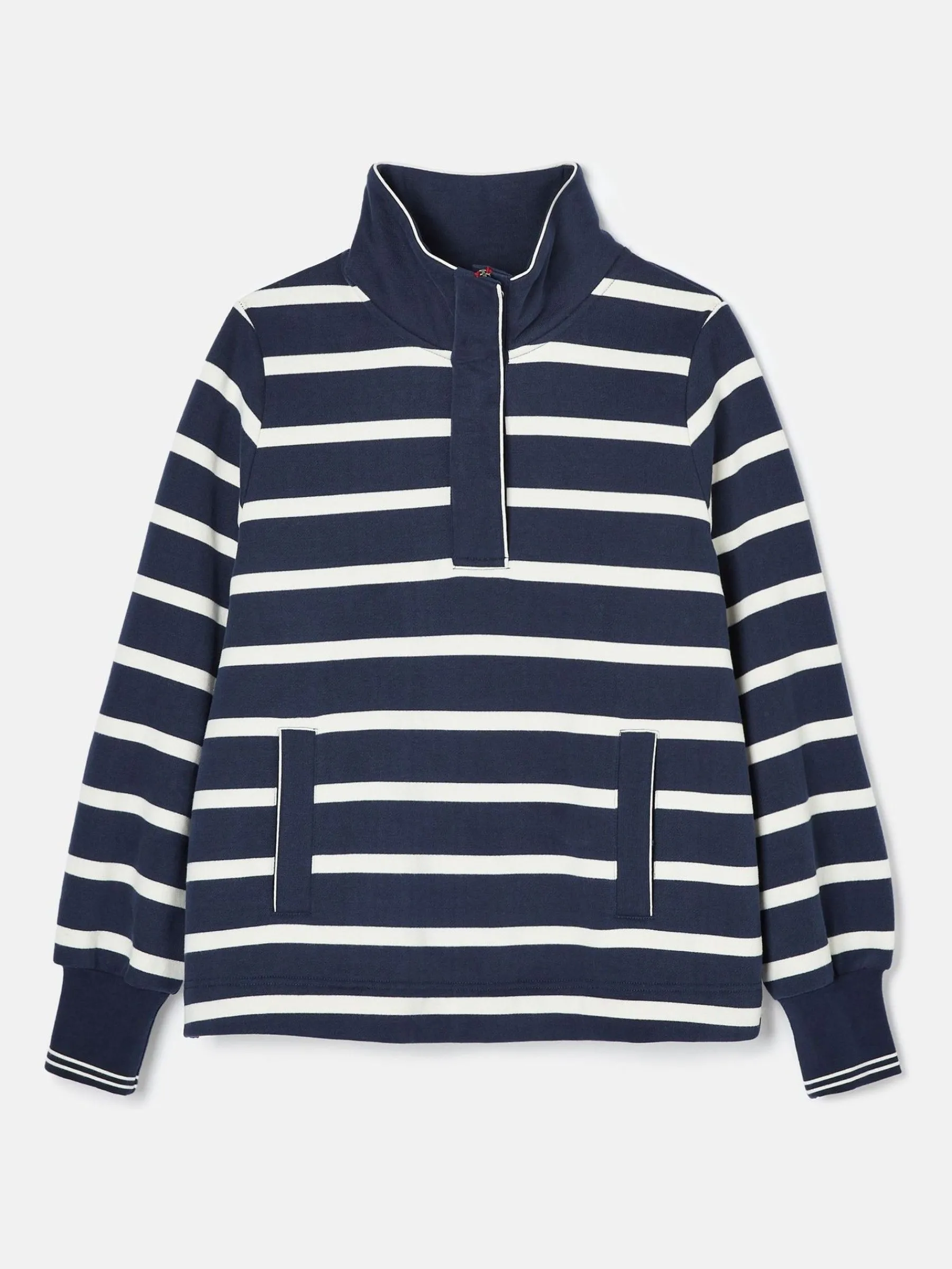 Burnham Navy Blue Funnel Neck Quarter Zip Sweatshirt<Joules