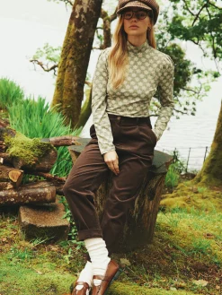 Calla Dark Brown Corduroy Tapered Trousers<Joules Clearance