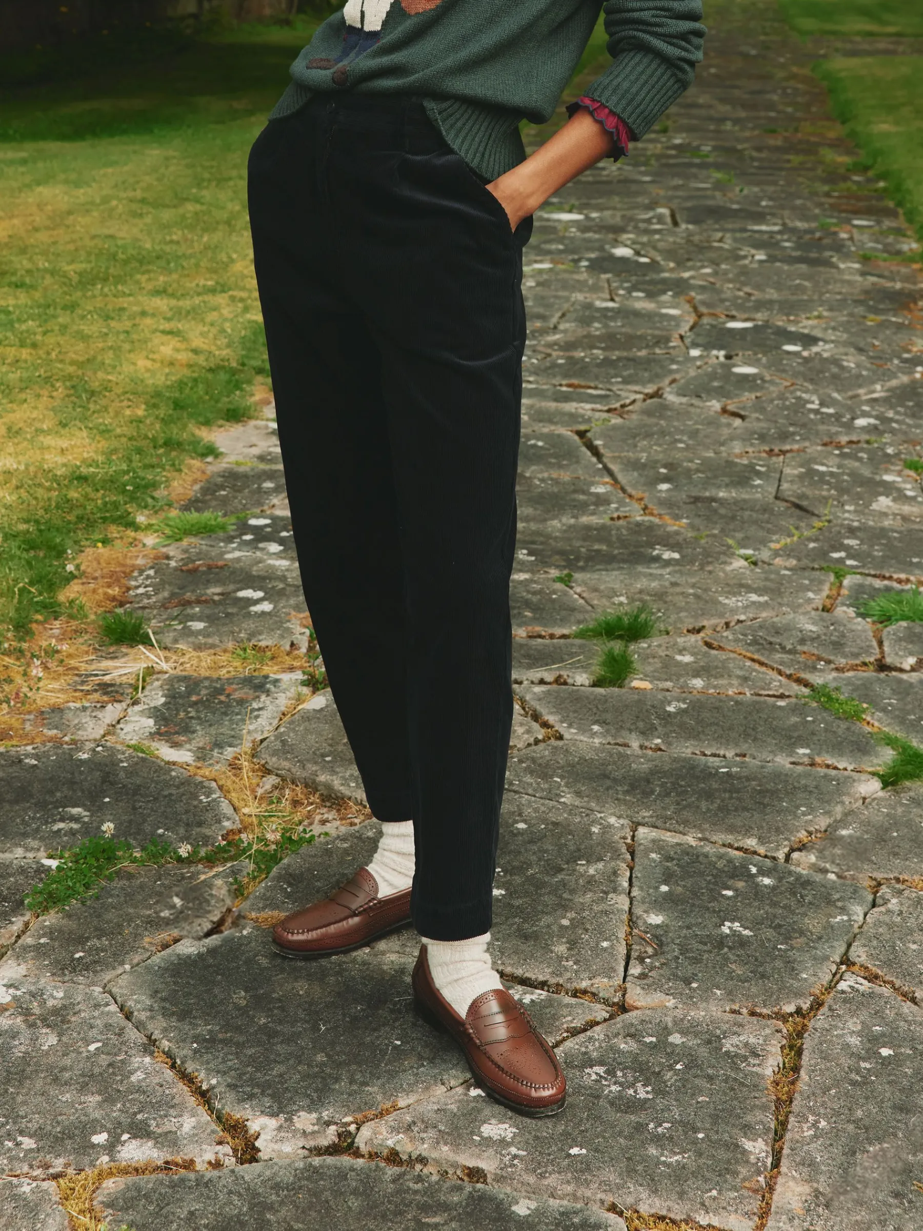 Calla Corduroy Tapered Trousers<Joules New