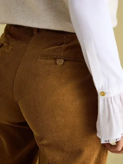 Calla Tan Brown Corduroy Tapered Trousers<Joules Hot