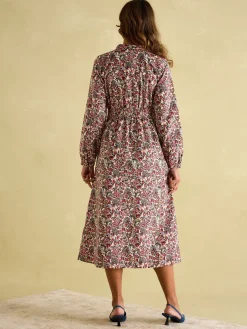 Cara Cream Ditsy Cord Twisted Front Dress<Joules New