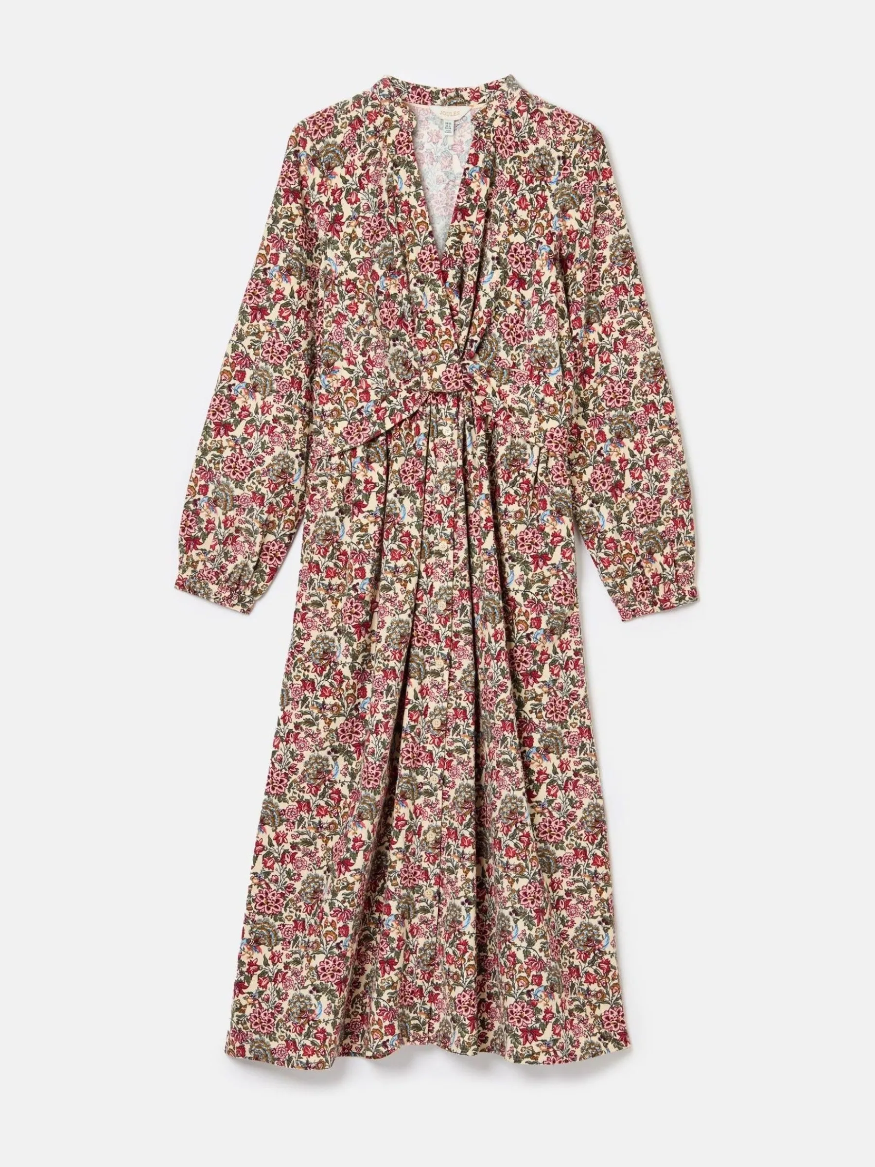 Cara Cream Ditsy Cord Twisted Front Dress<Joules New