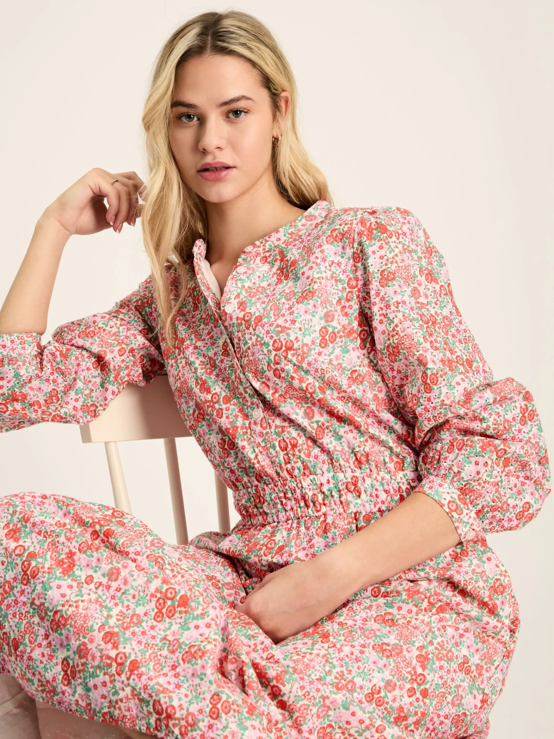 Cassie Broderie Maxi Dress<Joules New