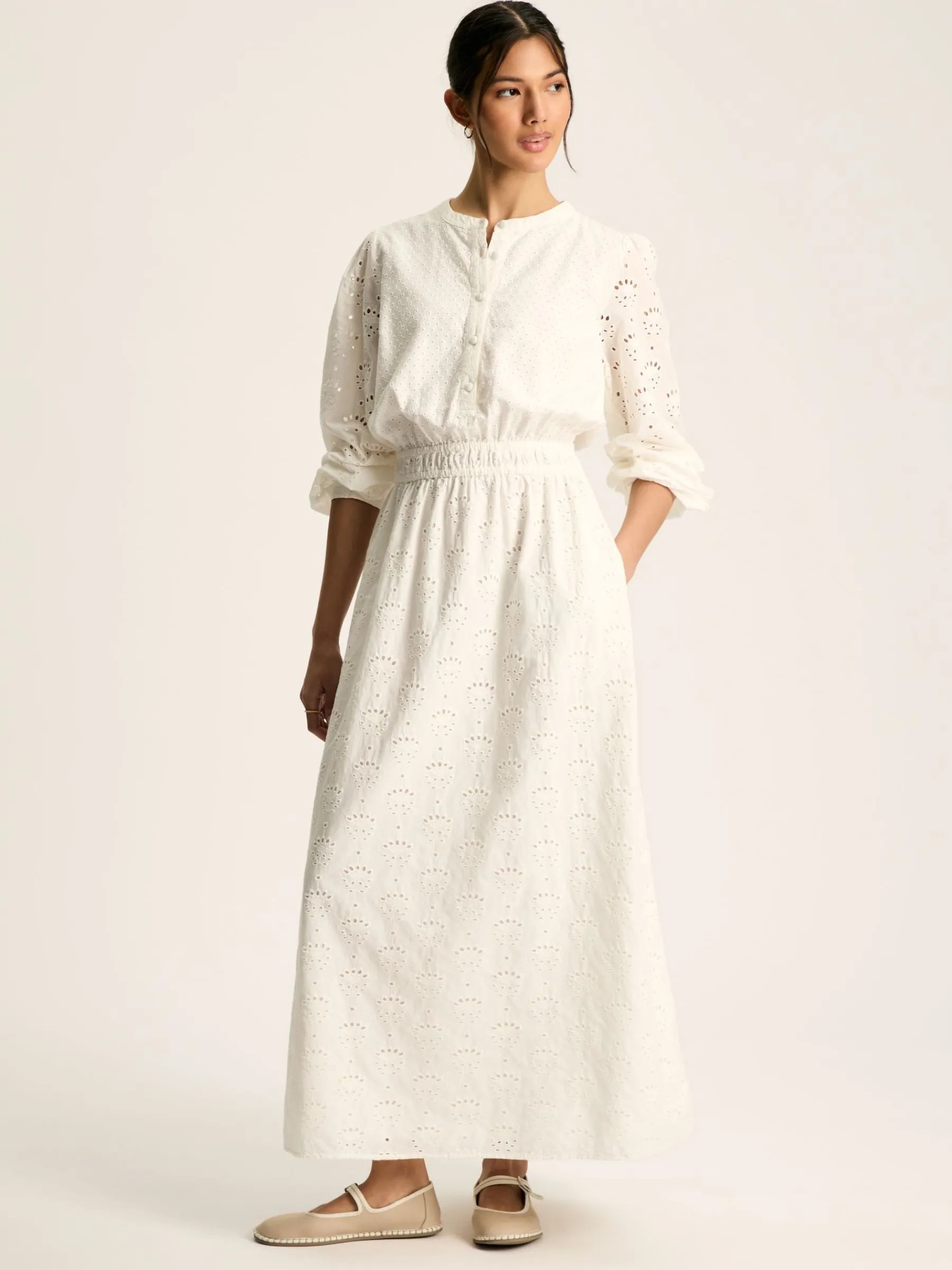 Cassie Broderie Maxi Dress<Joules Best