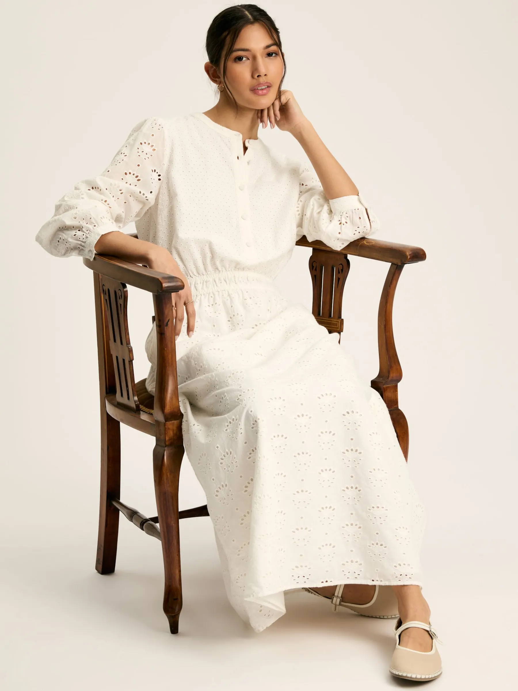 Cassie Broderie Maxi Dress<Joules Best