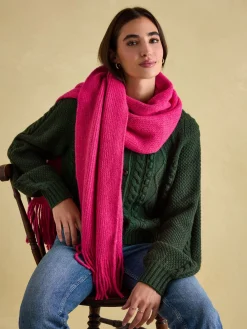 Caversham Bright Pink Knitted Scarf<Joules Discount