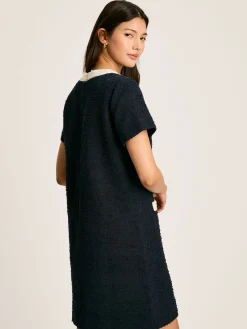 Celeste Navy Blue Mini Boucle Dress<Joules Clearance
