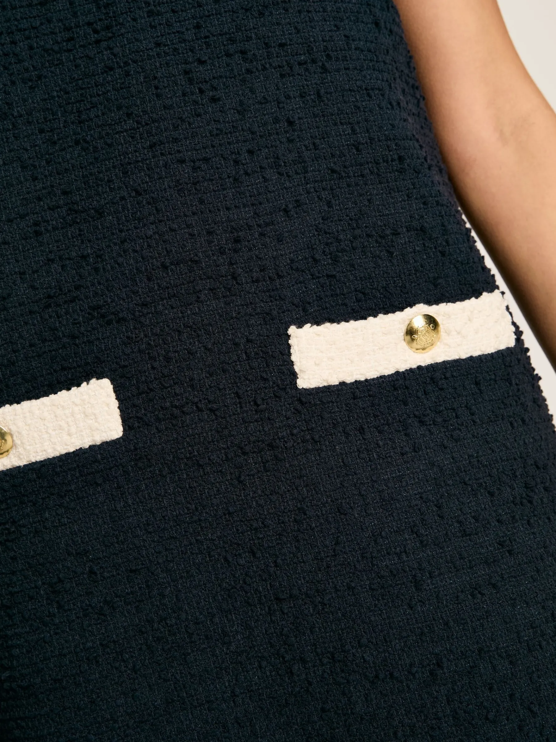 Celeste Navy Blue Mini Boucle Dress<Joules Clearance