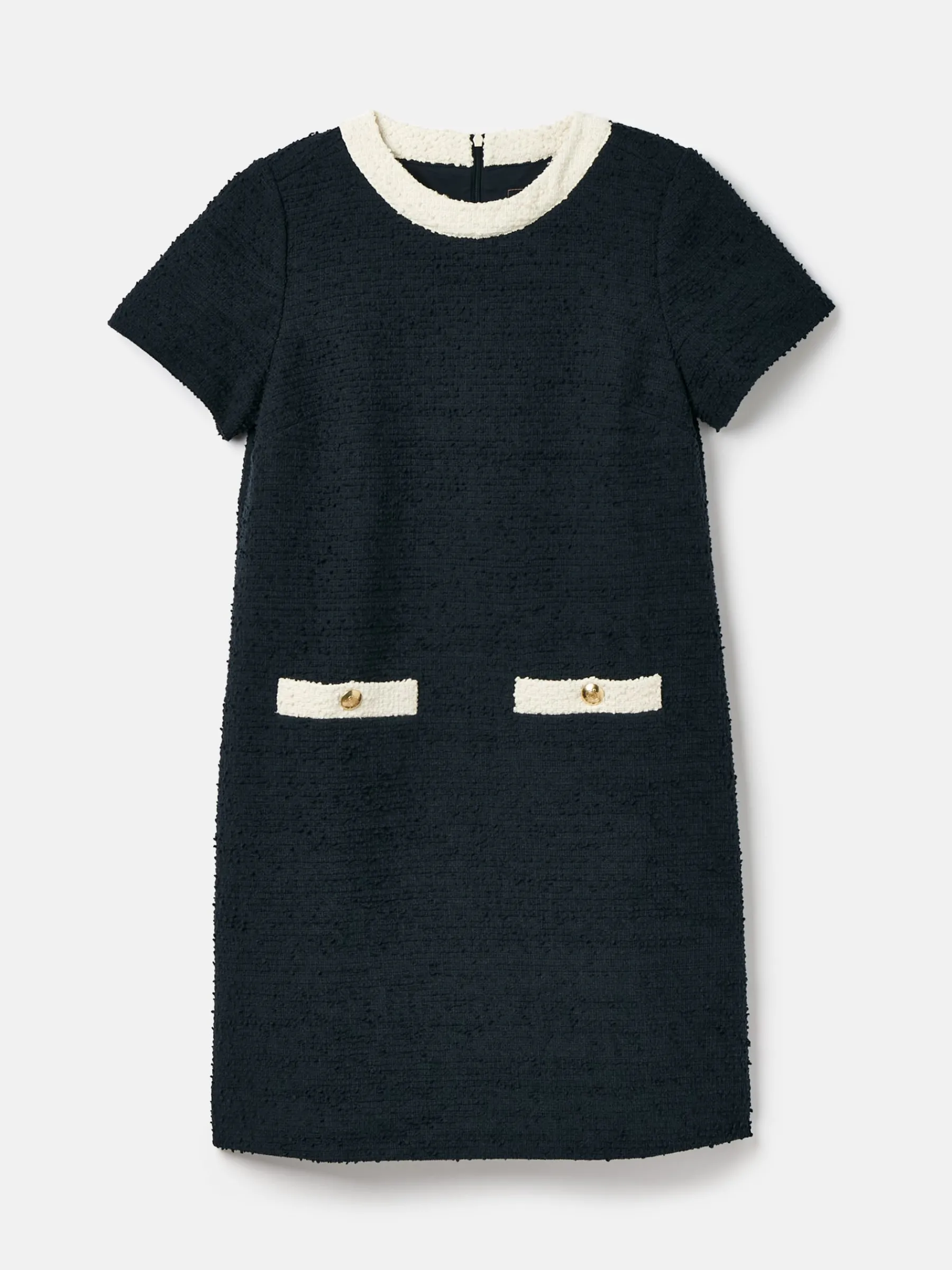 Celeste Navy Blue Mini Boucle Dress<Joules Clearance
