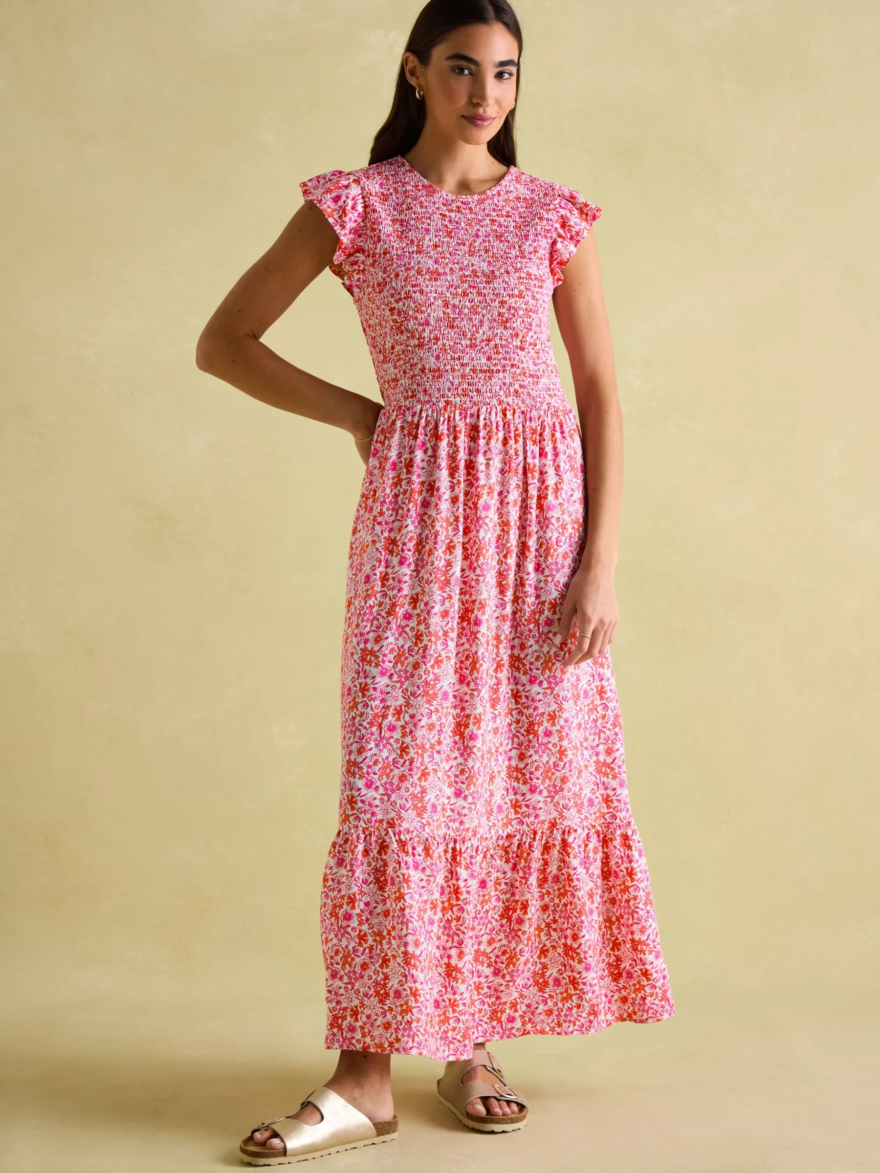 Clover Shirred Dress<Joules Clearance