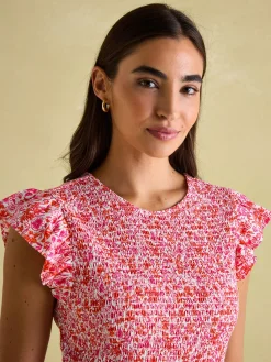 Clover Shirred Dress<Joules Clearance