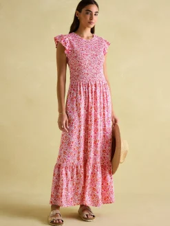 Clover Shirred Dress<Joules Clearance
