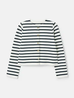 Constance Cream & Navy Striped Cotton Cardigan<Joules Best