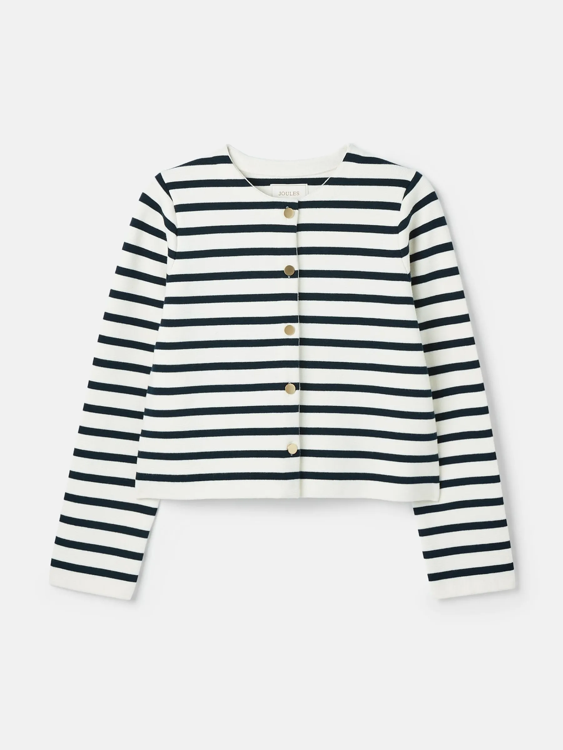 Constance Cream & Navy Striped Cotton Cardigan<Joules Best