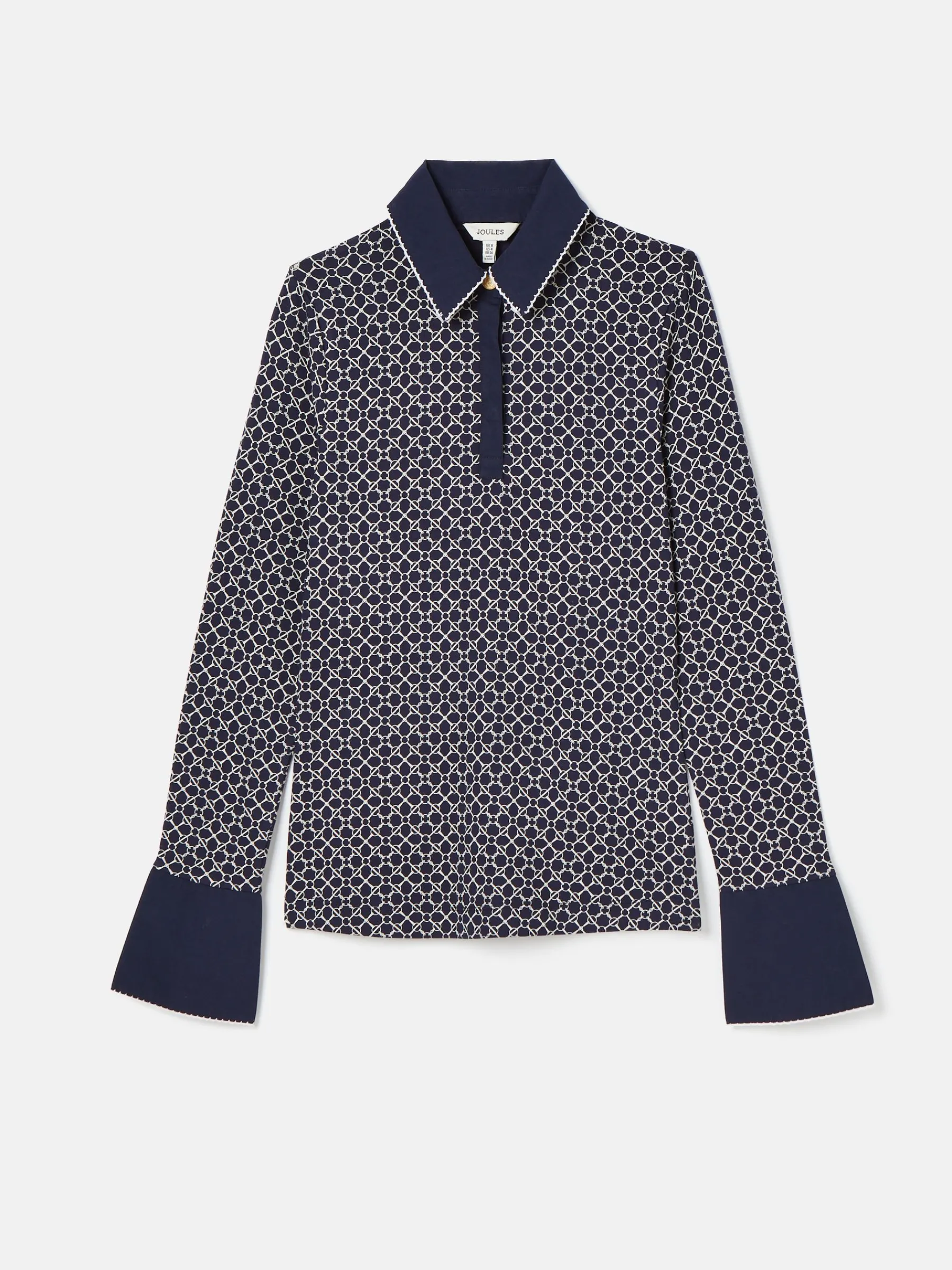 Cordelia Navy geo Long Sleeve Top<Joules