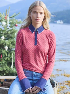 Cordelia Red Geo Long Sleeve Top<Joules Best