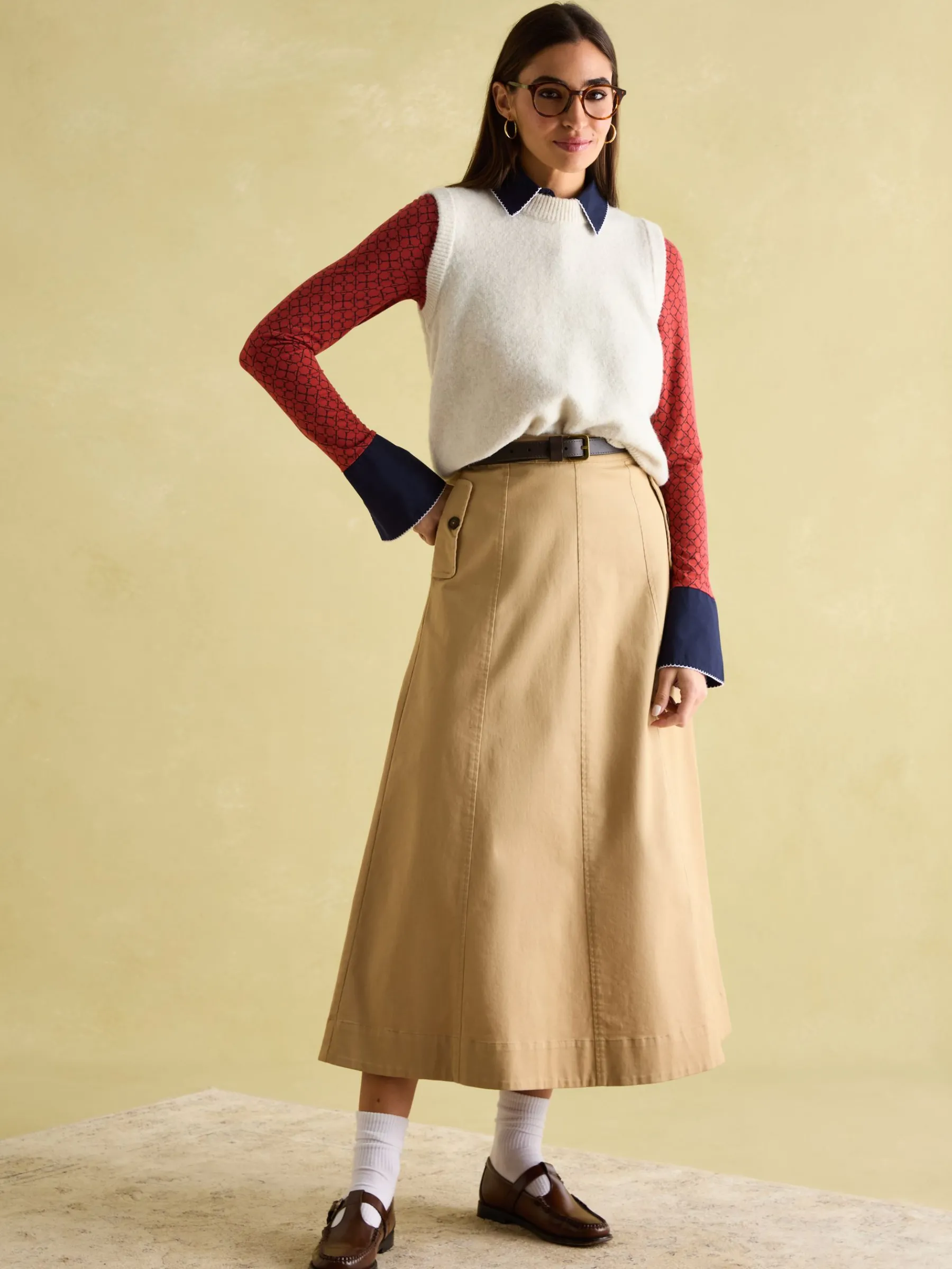 Cordelia Red Geo Long Sleeve Top<Joules Best