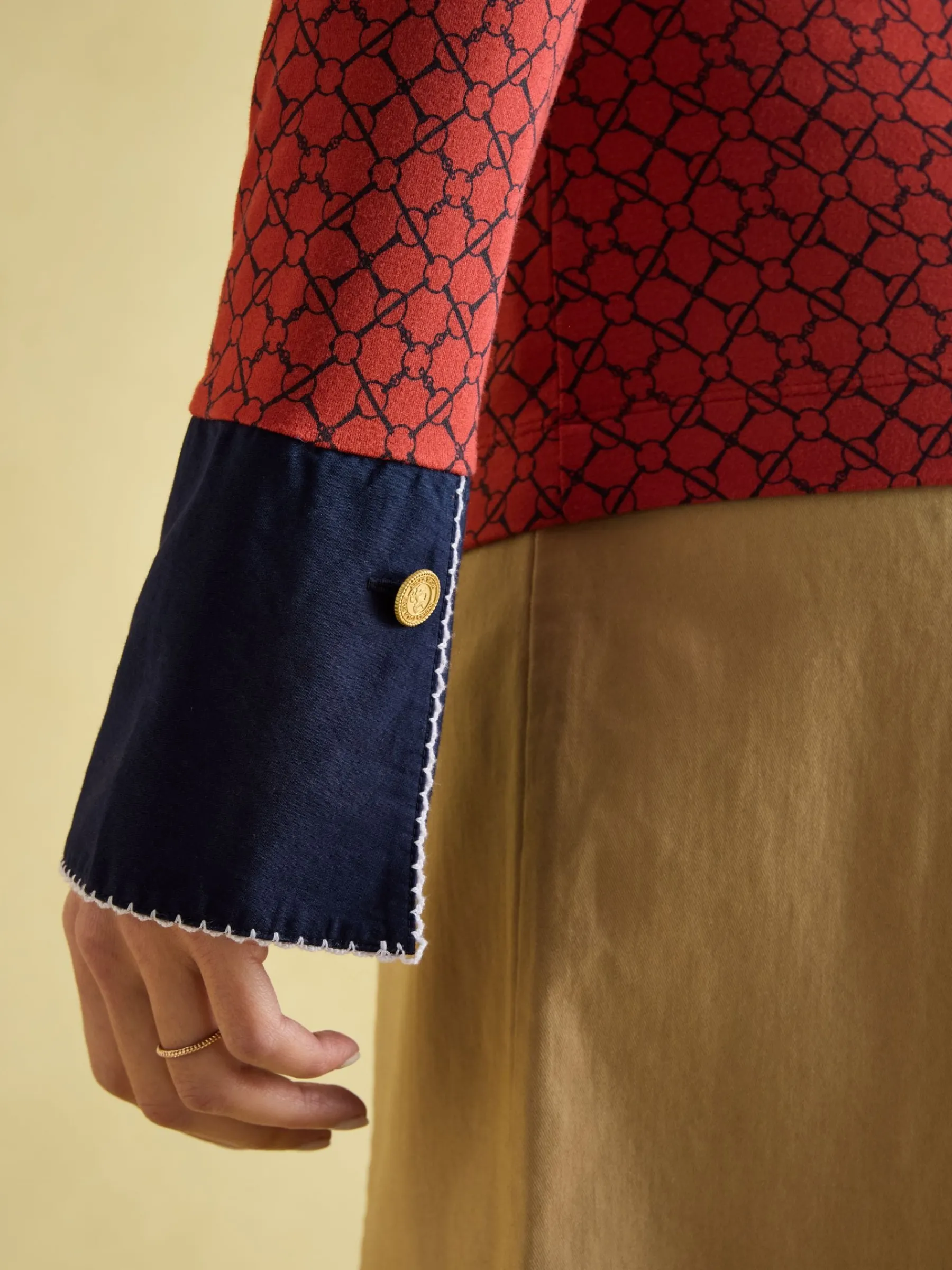 Cordelia Red Geo Long Sleeve Top<Joules Best