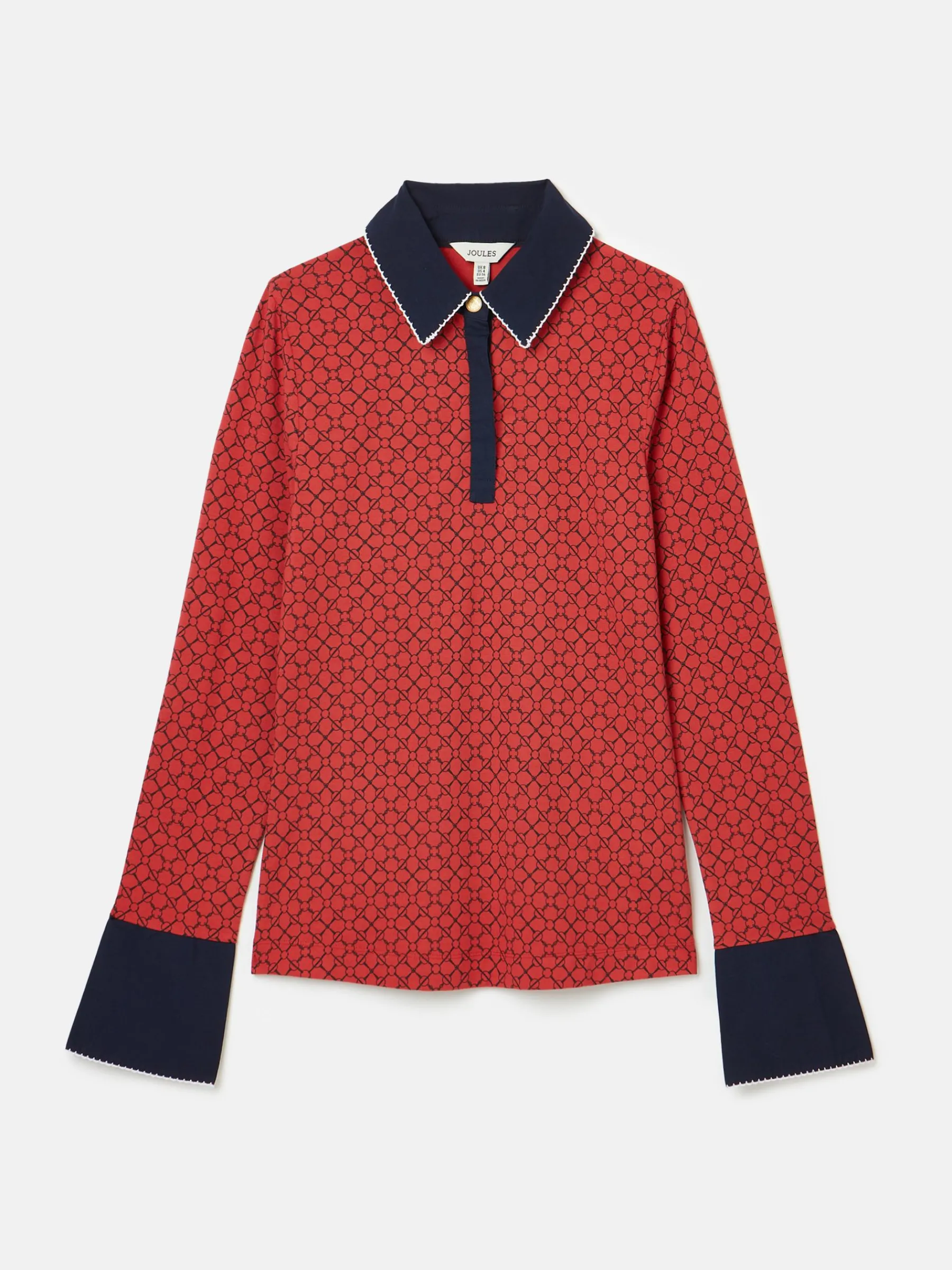 Cordelia Red Geo Long Sleeve Top<Joules Best