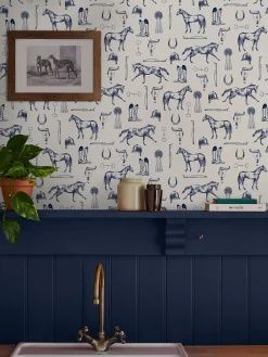 Sketched Equestrian Print 10M Wallpaper<Joules Sale