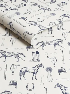 Sketched Equestrian Print 10M Wallpaper<Joules Sale