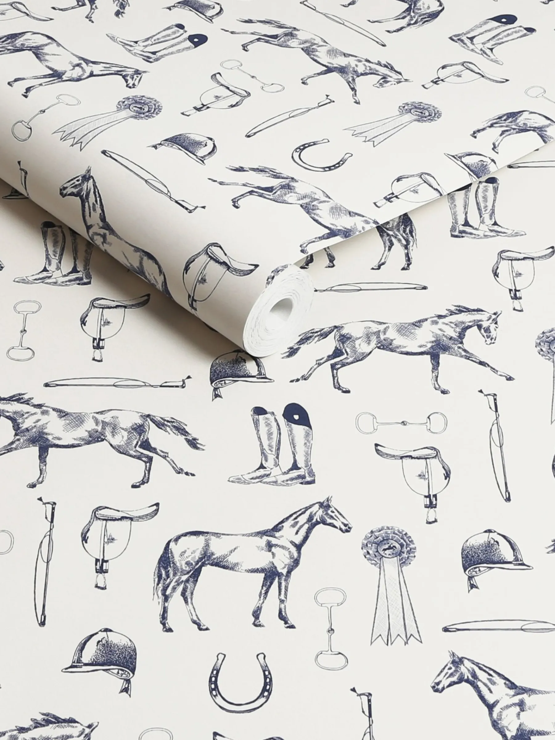 Sketched Equestrian Print 10M Wallpaper<Joules Sale