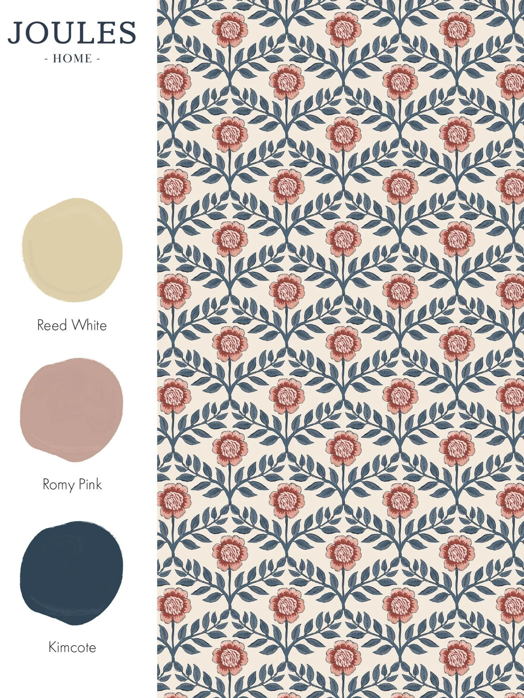 Stately Floral Print 10M Wallpaper<Joules New