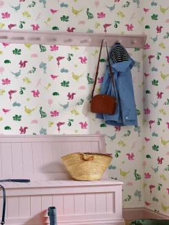 Creme Multi Etched Woodland 10M Wallpaper<Joules Discount