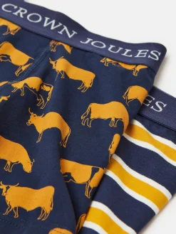 Crown Pack of Two Cotton Boxers<Joules
