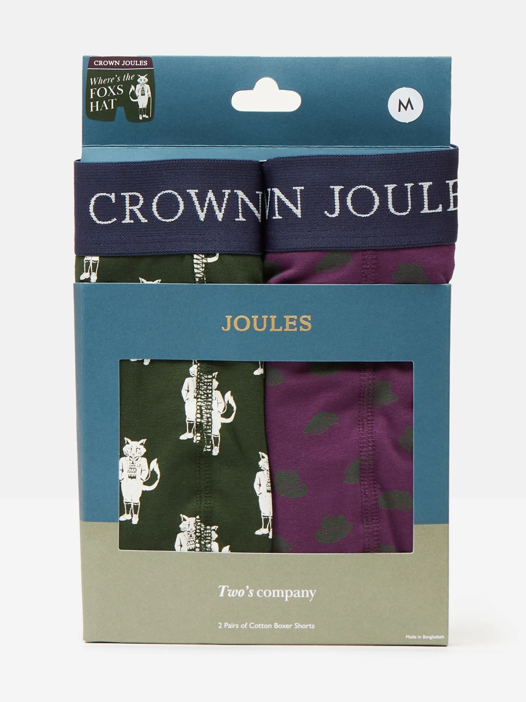 Crown Pack of Two Cotton Boxers<Joules