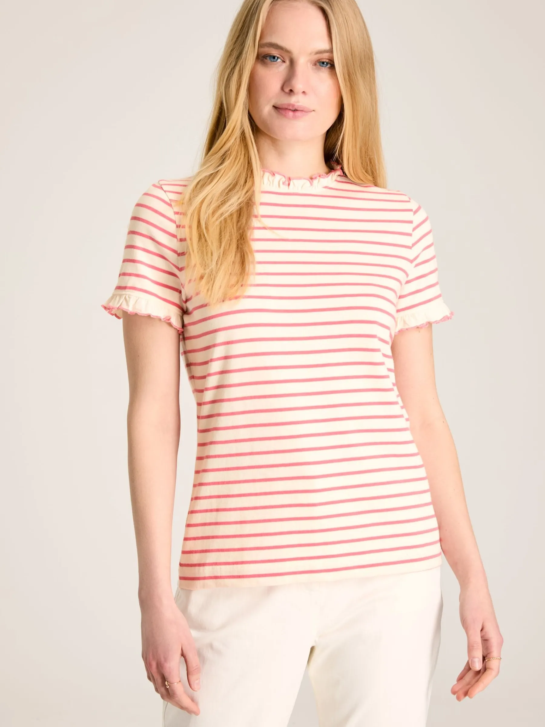 Daisy Short Sleeve Frilled Neck Top<Joules Discount