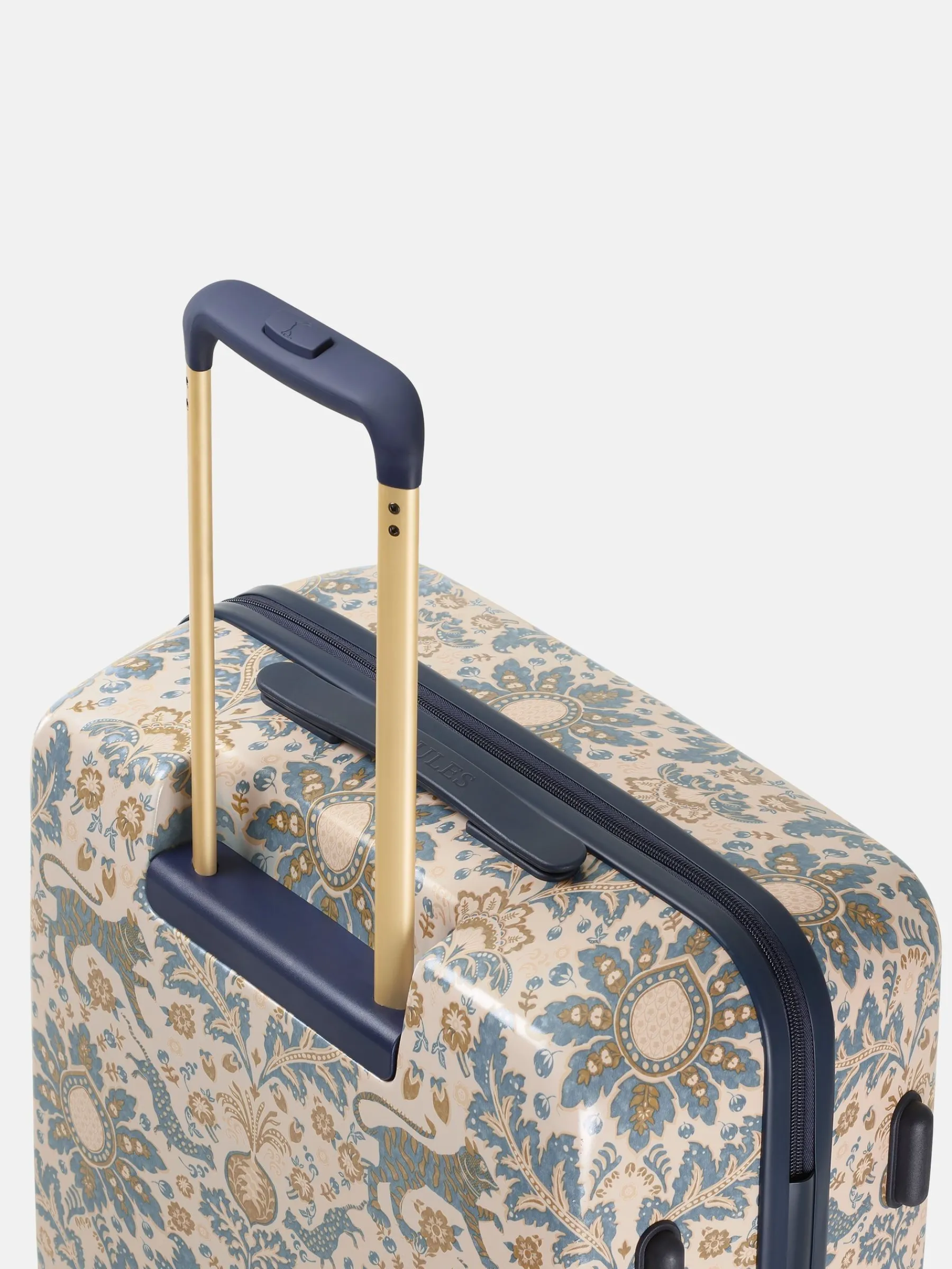 Damask Print Large Four Wheel Hard Shell Suitcase<Joules Online